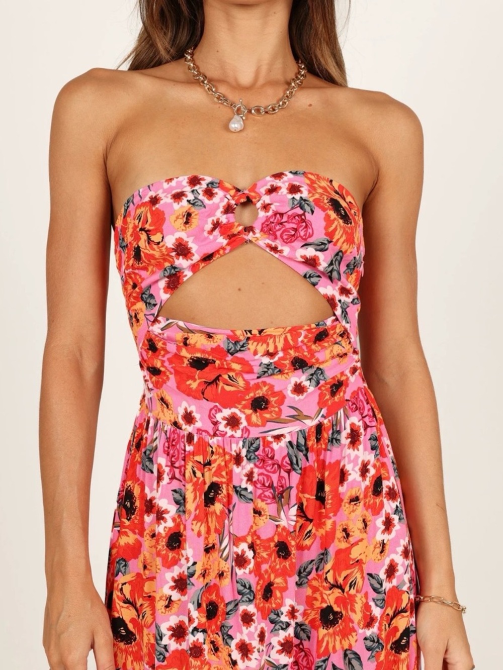 Petal & Pup Sarai Maxi Dress in Pink Floral Sz 6 - Picture 2 of 15